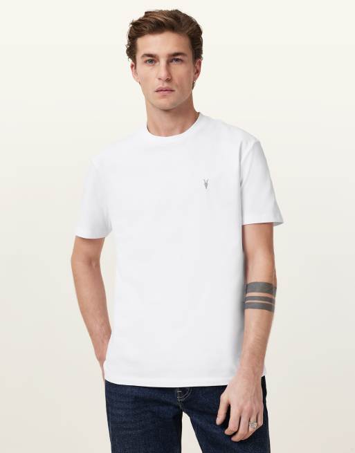 AllSaints - Dexter - T-shirt met ronde hals en korte mouwen in optisch wit
