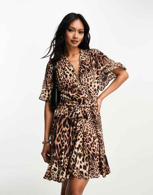 Mini leopard print clearance dress