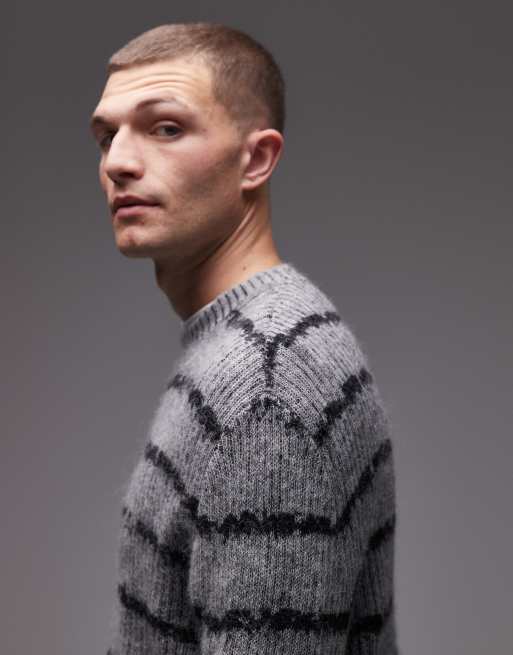 AllSaints – Dissolved – Szary sweter w paski, 4 z 5