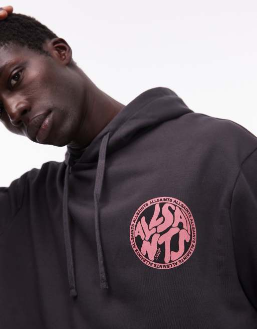 AllSaints - Distortion - Sweat à capuche - Noir/rose, 5 de 5