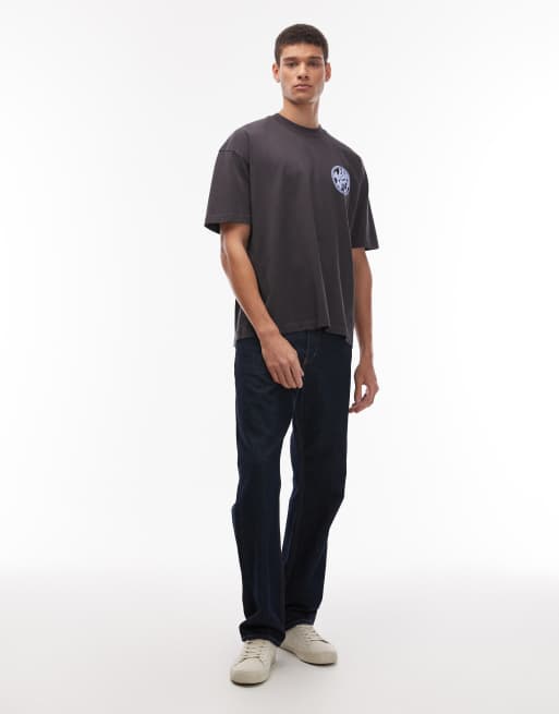AllSaints distortion T-shirt in washed black / teal, 2 of 5