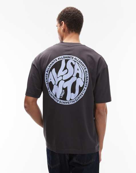 AllSaints - Distortion - T-shirt - Noir délavé / Sarcelle - view 1