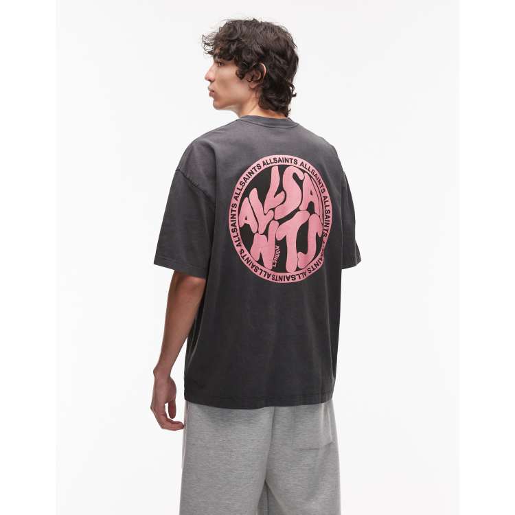 ★ALLSAINTS★ Barrel Days Crew T-Shirt Break Up Oversized Crew Neck T-Shirt Optic White | ALLSAINTS US