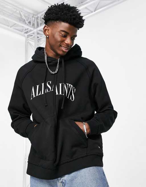 AllSaints Diverge overhead hoodie in black