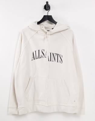 AllSaints Diverge Pullover Hoodie in Black for Men