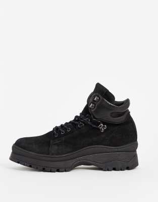 hiking suede boots black