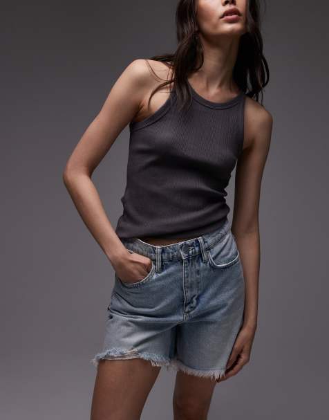 Allsaints doris denim short in light indigo - view 1
