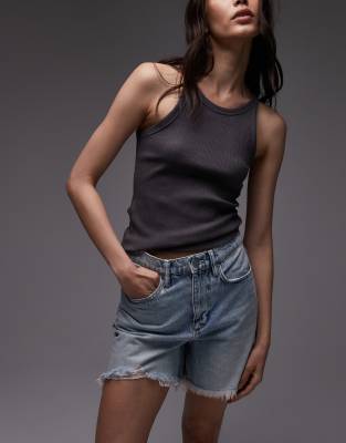 doris denim shorts in light indigo-Blue