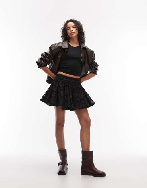 AllSaints Dotty lace mini skirt in black - BLACK, 4 of 5