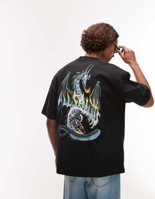 Allsaints Dragon Wave T-shirt In Black