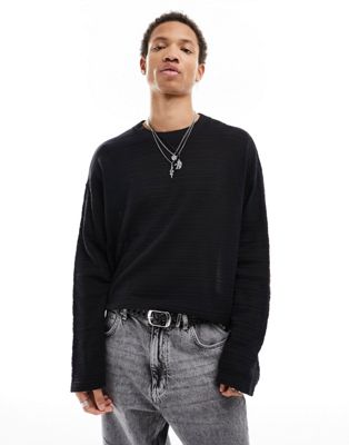AllSaints Drax knit jumper in black | ASOS