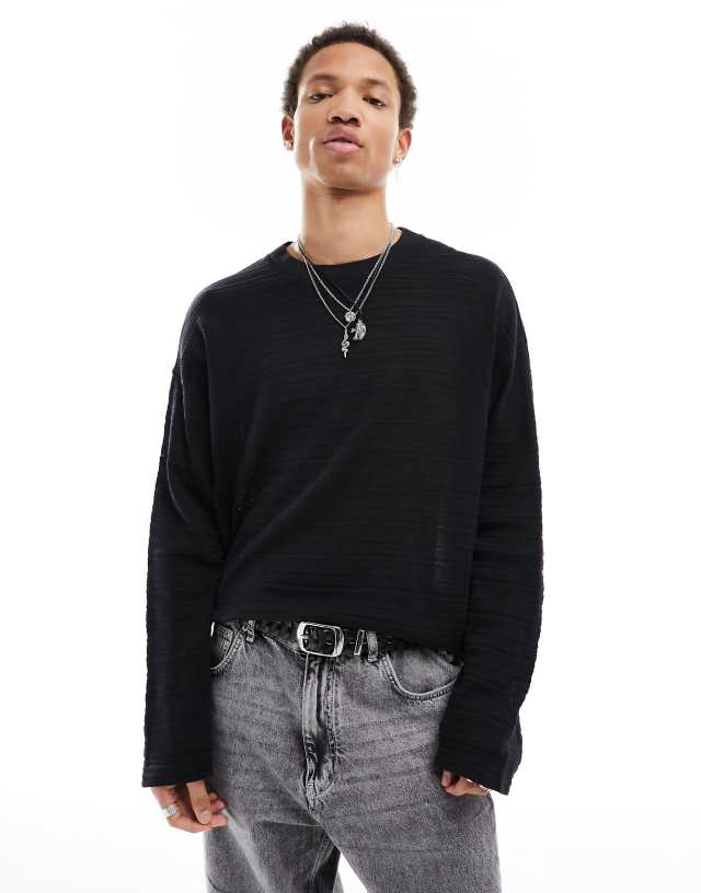 AllSaints - drax knit jumper in black