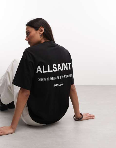 AllSaints - Dreamer Etta - Sort kortærmet T-shirt med logo - view 1