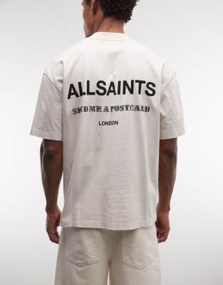 AllSaints Dreamer short sleeve logo T-shirt in off white dusk white 20890₽