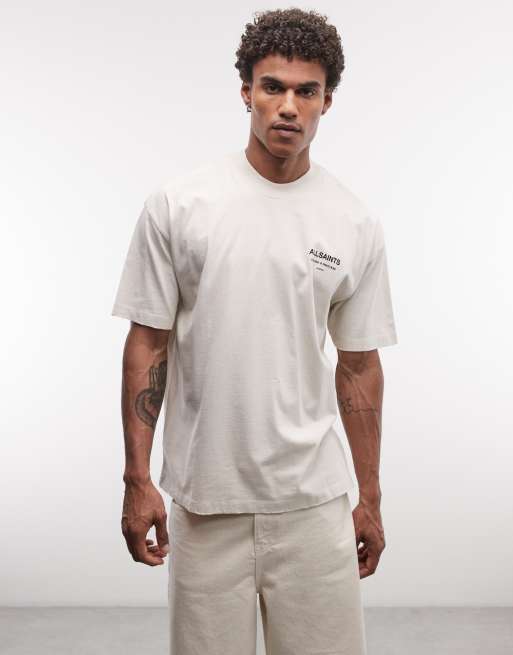 AllSaints – Dreamer – T-Shirt in Wollweiß mit Logo, 5 von 5