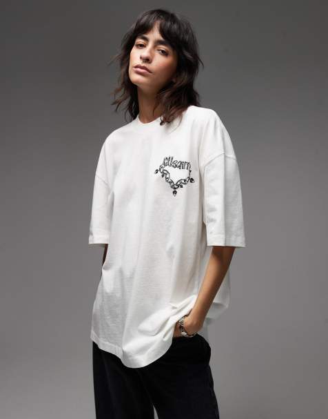 Allsaints Drip graphic t-shirt in ecru - WHITE - view 1