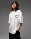 [AllSaints] AllSaints Drip graphic t-shirt in ecru-White M Chalk White