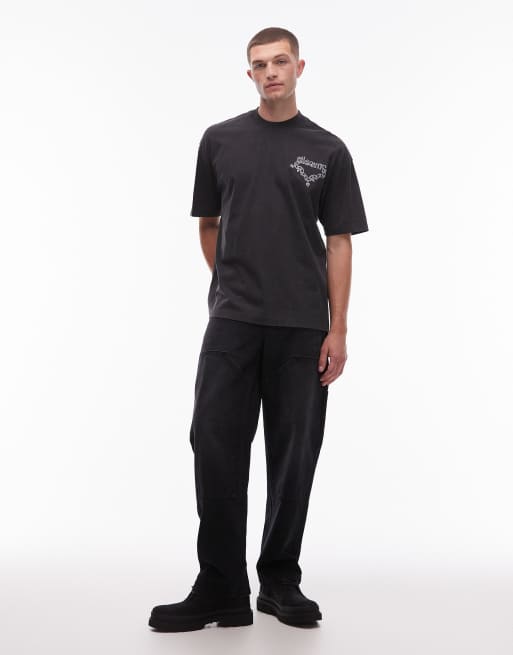 Allsaints Drip graphic t-shirt in washed black - BLACK, 2 of 5