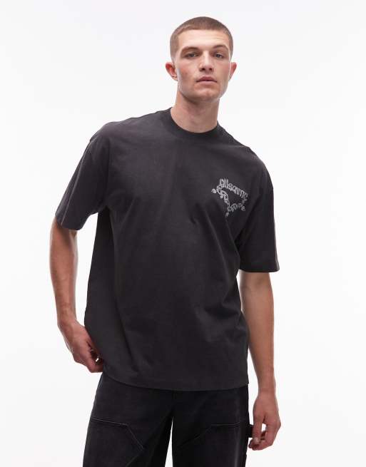 Allsaints Drip graphic t-shirt in washed black - BLACK, 3 of 5