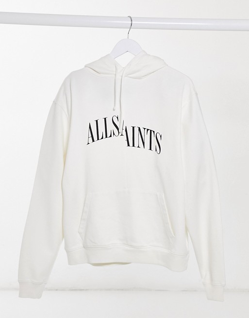 AllSaints dropout hoodie in white