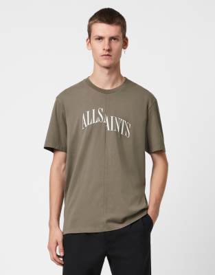 Allsaints Dropout T-shirt In Khaki-green In Green