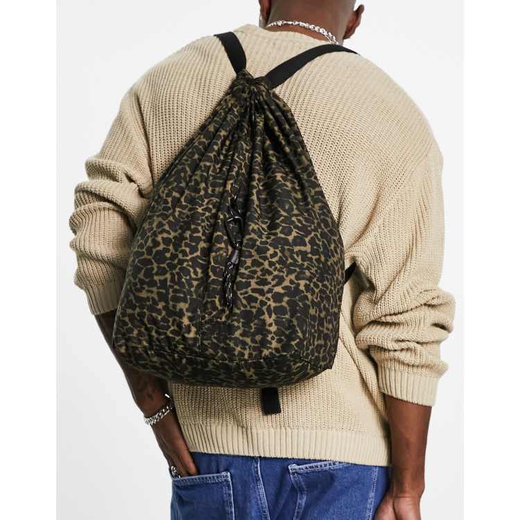 Leopard print drawstring clearance bag