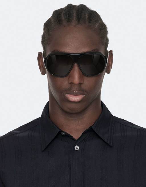 AllSaints Duke Langarmhemd in Tintenblau, 3 von 6