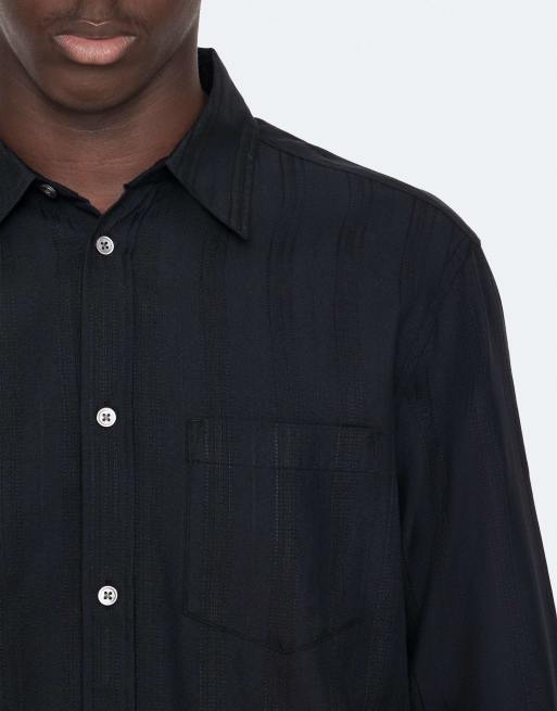 AllSaints Duke Langarmhemd in Tintenblau, 5 von 6