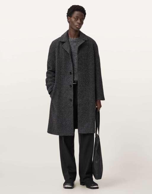Allsaints Duke wool overcoat in grey - GREY, 3 of 4
