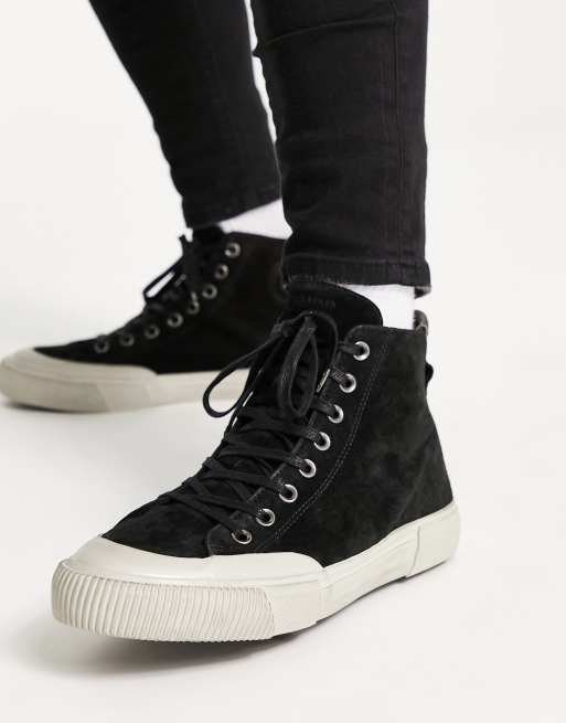 AllSaints Dumont high top trainers in black ASOS