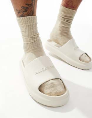 AllSaints Dune lightweight chunky sliders in off white