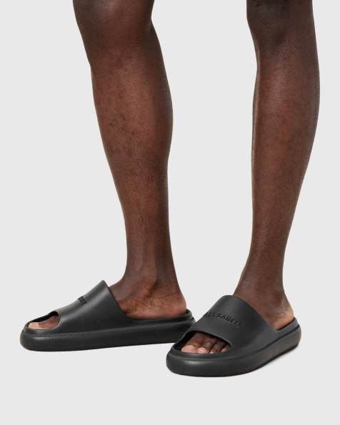 AllSaints - Dune - Sorte sliders i gummi - view 1