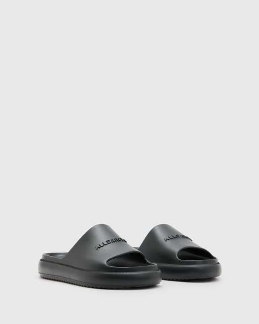 AllSaints - Dune - Sorte sliders i gummi, 4 af 4