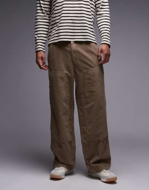 Allsaints Dunstan cord carpenter trouser in tan - BROWN