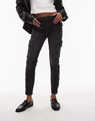 AllSaints Allsaints Duran skinny cargo bottoms in black