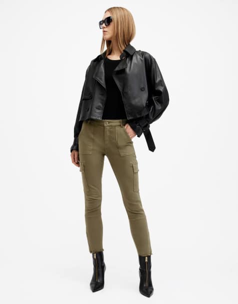 AllSaints - Duran - Skinny cargobroek in kaki groen - view 1