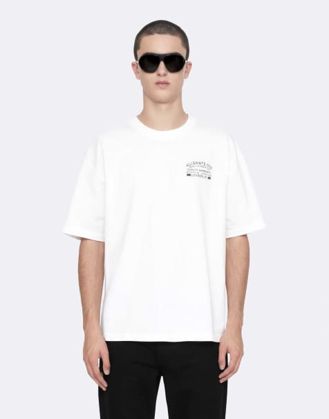 AllSaints Echo camiseta de manga corta con cuello redondo en blanco óptico - view 1
