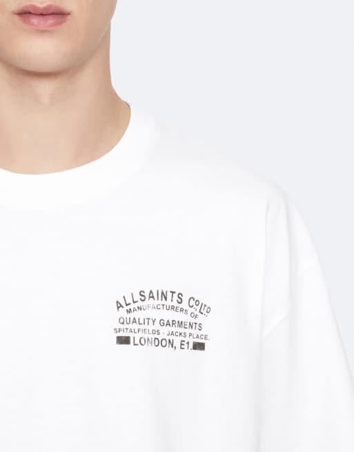 AllSaints Echo camiseta de manga corta con cuello redondo en blanco óptico, 6 de 6