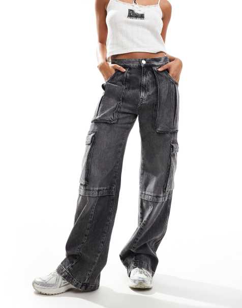 AllSaints - Echo - Cargojeans in zwart met wassing - view 1