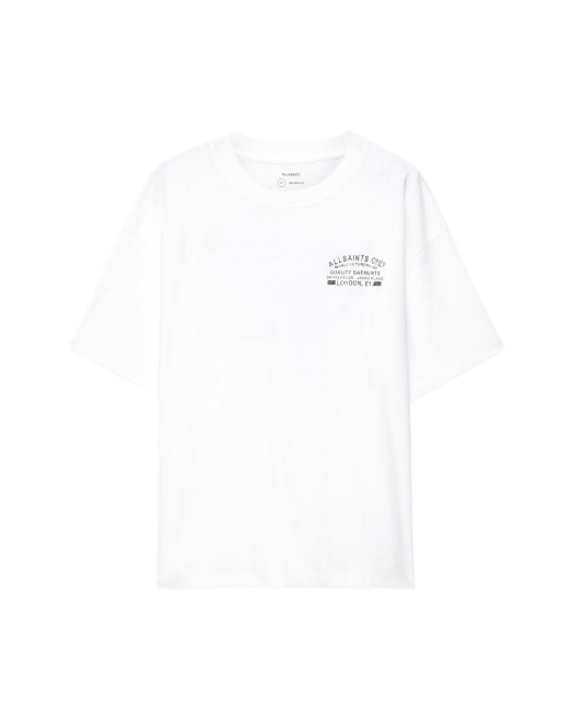 AllSaints Echo top met korte mouwen en ronde hals in optisch wit, 5 van 6