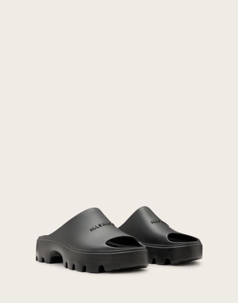 AllSaints Eclipse rubber platform sandal in black - view 1