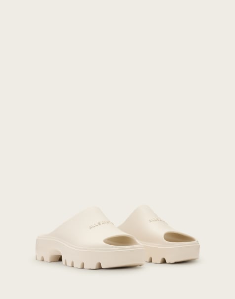 AllSaints Eclipse rubber platform sandal in white - view 1