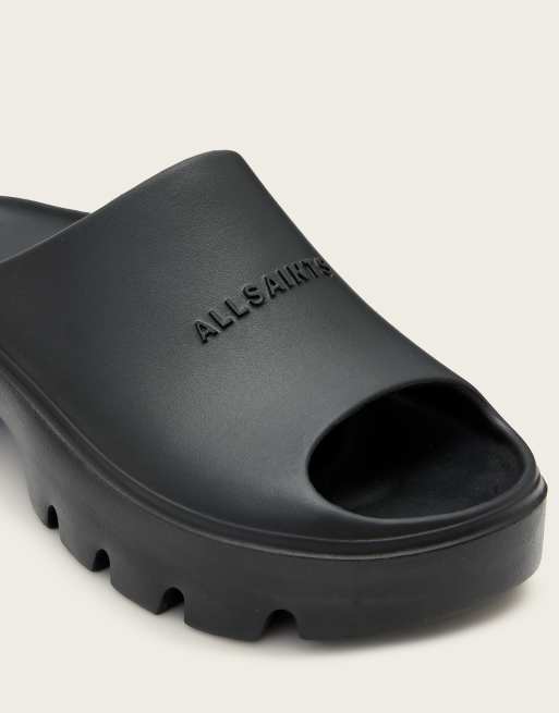 AllSaints Eclipse rubber platform sandals in black