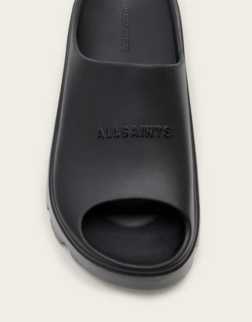 AllSaints Eclipse rubber platform sandals in black