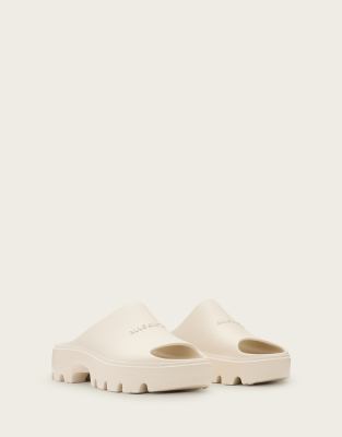 Eclipse rubber platform sandals in white