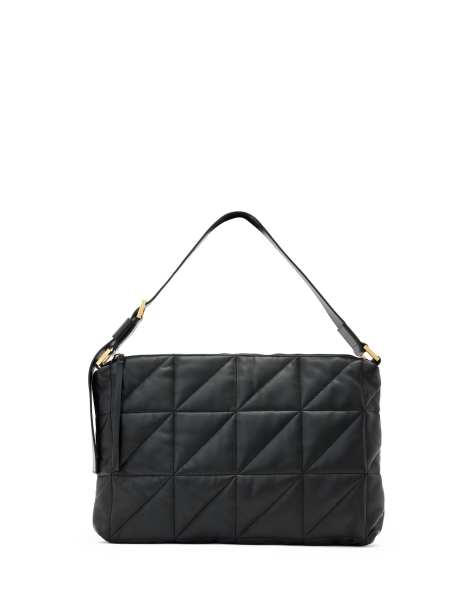 AllSaints – Edbury – Gesteppte Schultertasche in Schwarz - view 1