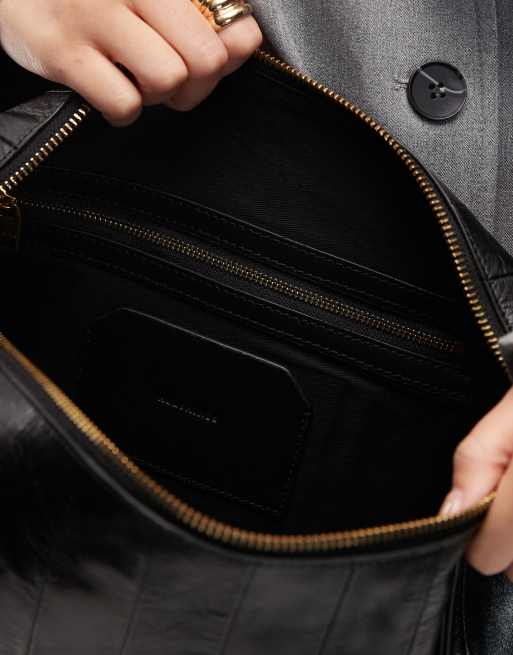 AllSaints edbury panel shoulder bag in black | ASOS
