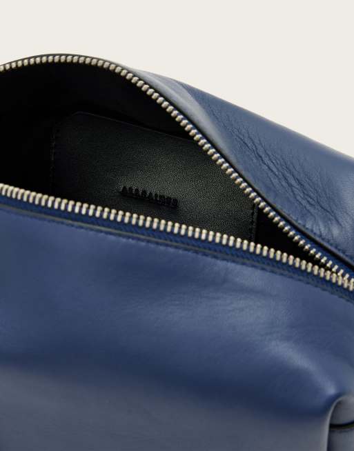 AllSaints Effie Knot leather shoulder bag in blue, 4 of 4