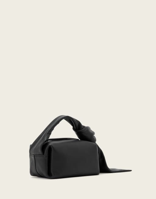 AllSaints Effie Knot micro leather shoulder bag in black, 3 of 4