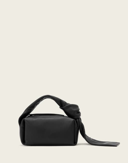 AllSaints Effie Knot micro leather shoulder bag in black, 4 of 4